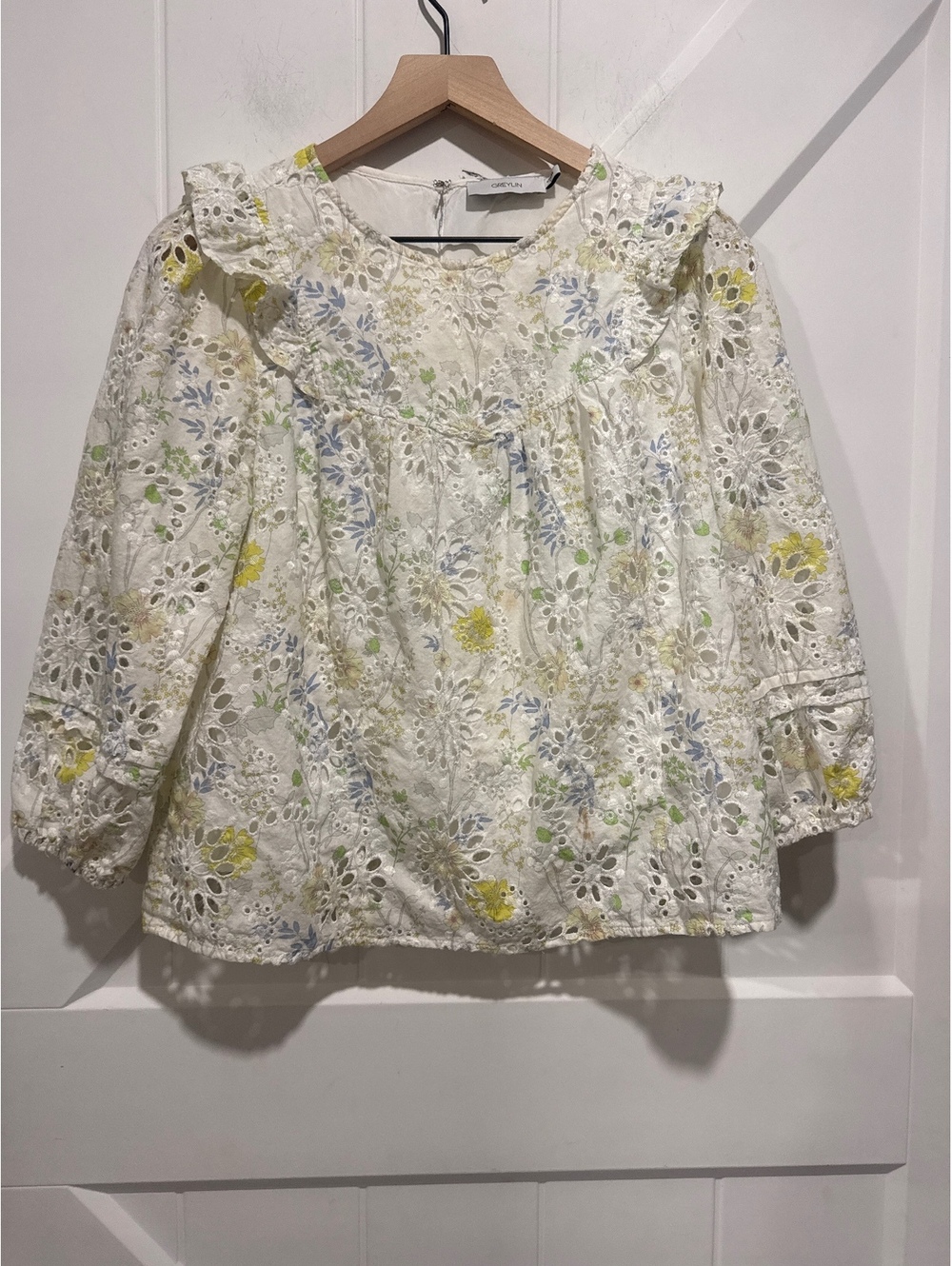 Greylin Anthropologie Piper Eyelet Lace Blouse, Size M